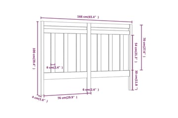 Sengegavl hvit 166x4x100 cm heltre furu - Hvit - Møbler - Senger - Sengetilbehør & sengegavl - Sengegavl