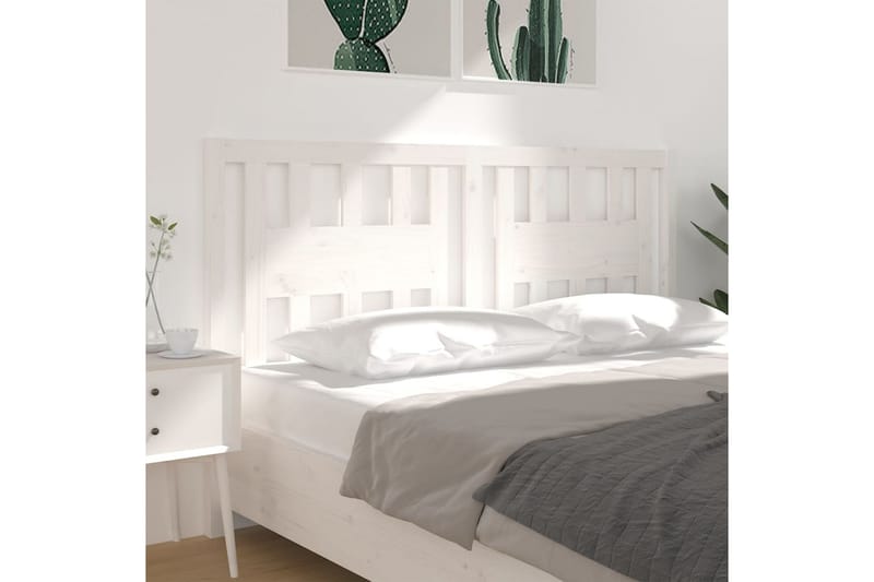 Sengegavl hvit 186x4x100 cm heltre furu - Hvit - Møbler - Senger - Sengetilbehør & sengegavl - Sengegavl