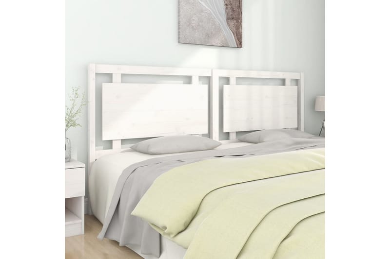 Sengegavl hvit 205,5x4x100 cm heltre furu - Hvit - Møbler - Senger - Sengetilbehør & sengegavl - Sengegavl