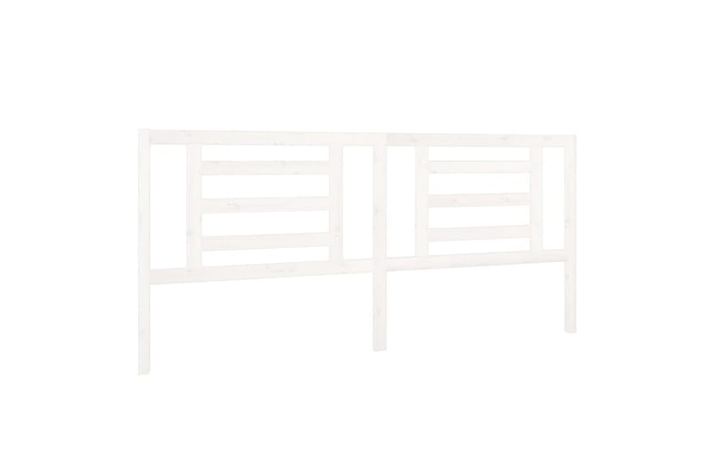 Sengegavl hvit 206x4x100 cm heltre furu - Hvit - Sengegavl