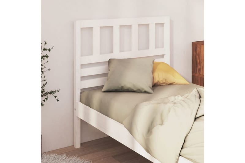 Sengegavl hvit 81x4x100 cm heltre furu - Hvit - Møbler - Senger - Sengetilbehør & sengegavl - Sengegavl