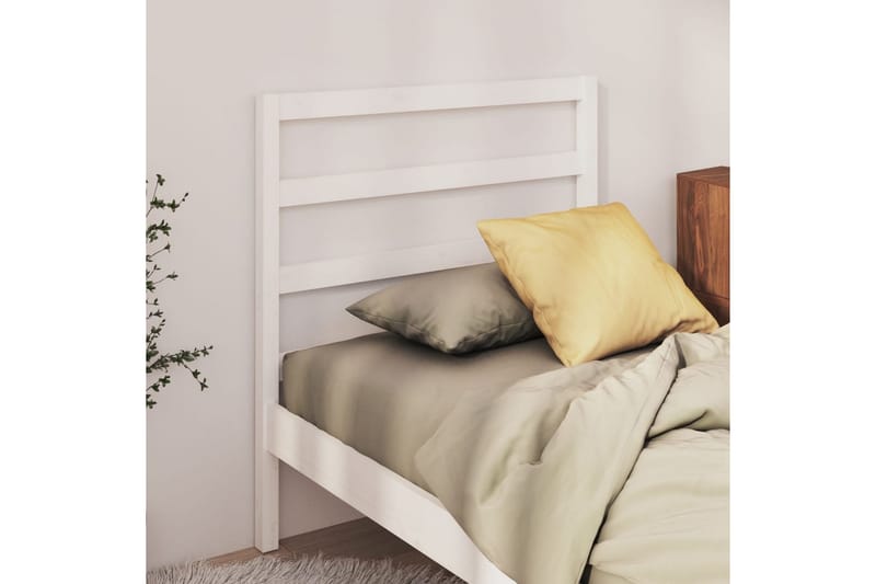 Sengegavl hvit 81x4x100 cm heltre furu - Hvit - Møbler - Senger - Sengetilbehør & sengegavl - Sengegavl