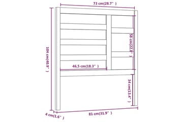 Sengegavl hvit 81x4x104 cm heltre furu - Hvit - Møbler - Senger - Sengetilbehør & sengegavl - Sengegavl
