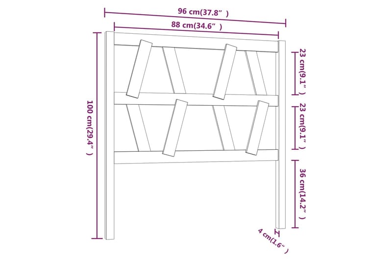 Sengegavl hvit 96x4x100 cm heltre furu - Hvit - Møbler - Senger - Sengetilbehør & sengegavl - Sengegavl