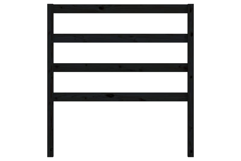 Sengegavl svart 106x4x100 cm heltre furu - Svart - Møbler - Senger - Sengetilbehør & sengegavl - Sengegavl