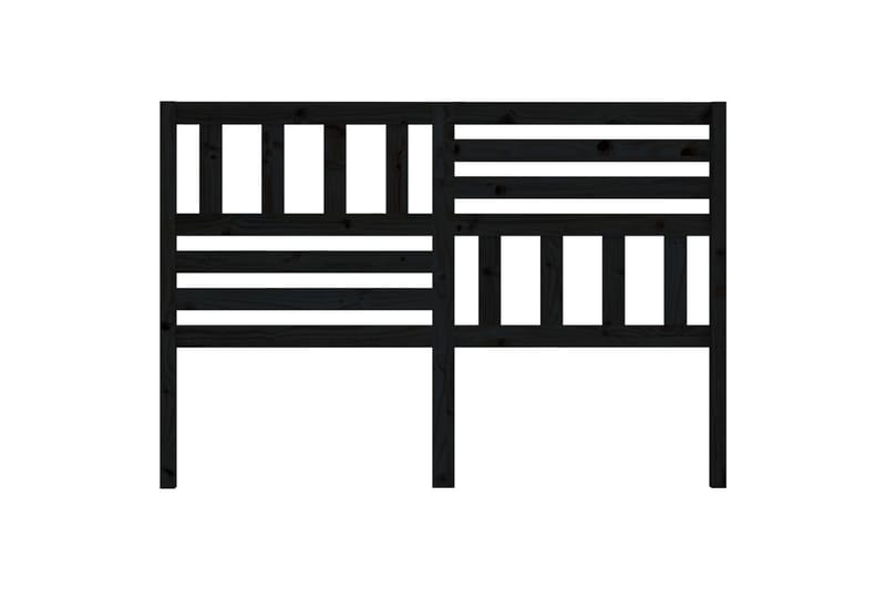 Sengegavl svart 126x4x100 cm heltre furu - Svart - Møbler - Senger - Sengetilbehør & sengegavl - Sengegavl