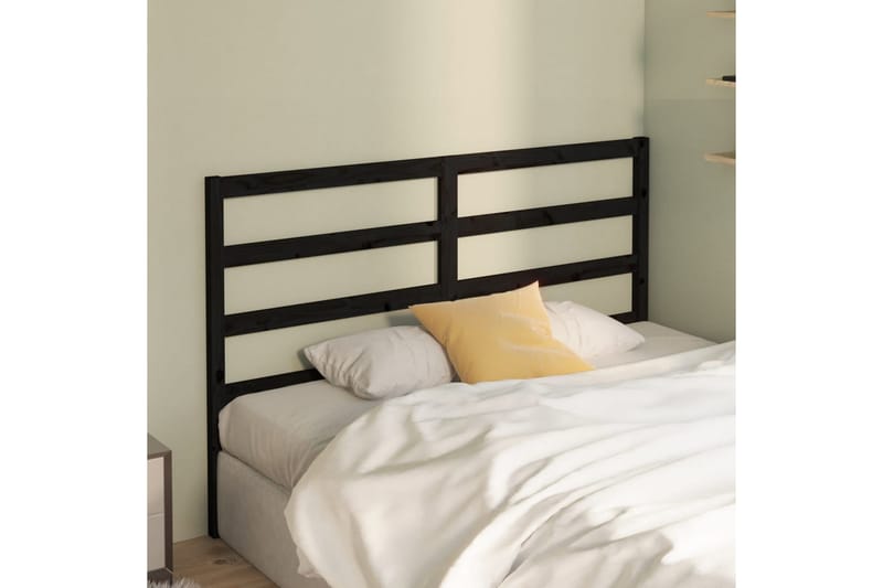 Sengegavl svart 126x4x100 cm heltre furu - Svart - Møbler - Senger - Sengetilbehør & sengegavl - Sengegavl