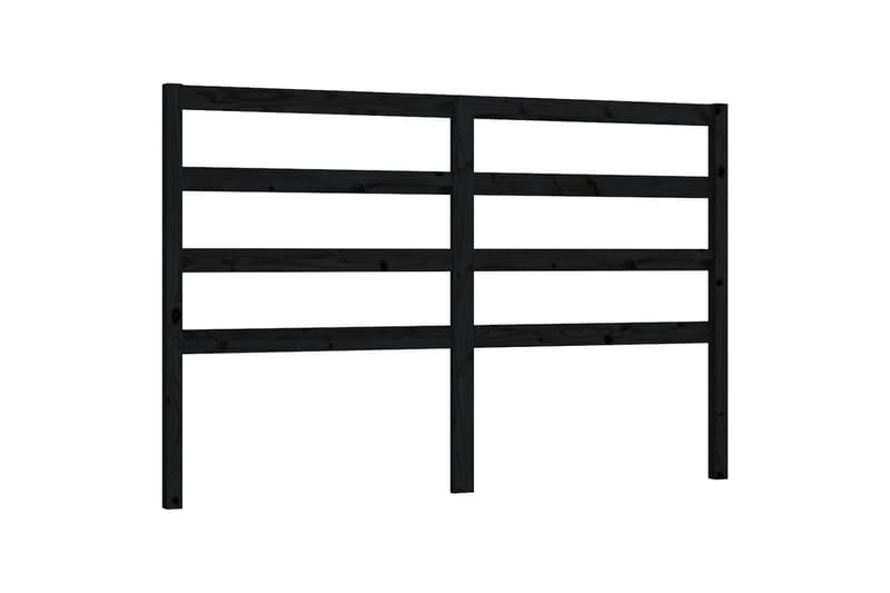 Sengegavl svart 126x4x100 cm heltre furu - Svart - Møbler - Senger - Sengetilbehør & sengegavl - Sengegavl