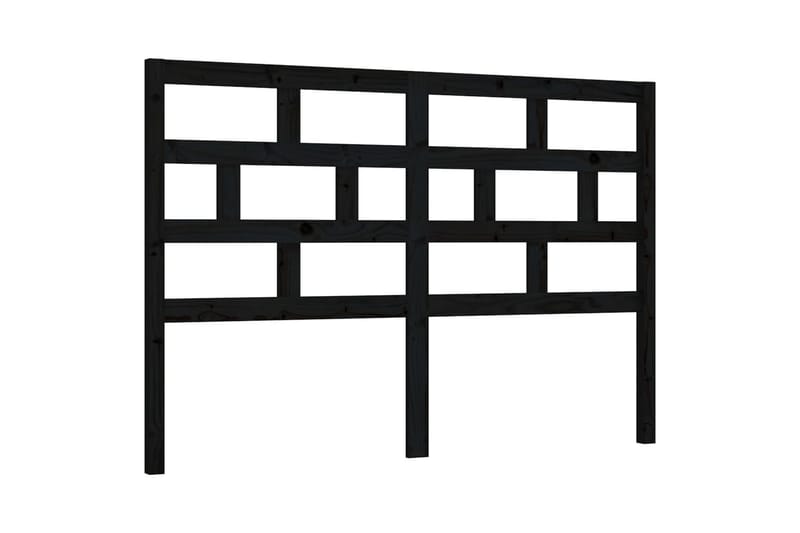 Sengegavl svart 146x4x100 cm heltre furu - Svart - Møbler - Senger - Sengetilbehør & sengegavl - Sengegavl