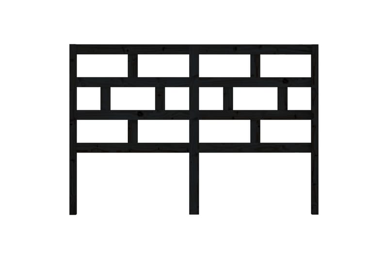 Sengegavl svart 146x4x100 cm heltre furu - Svart - Møbler - Senger - Sengetilbehør & sengegavl - Sengegavl