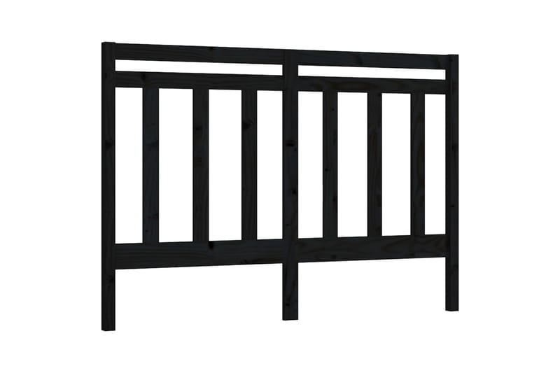 Sengegavl svart 146x4x100 cm heltre furu - Svart - Møbler - Senger - Sengetilbehør & sengegavl - Sengegavl