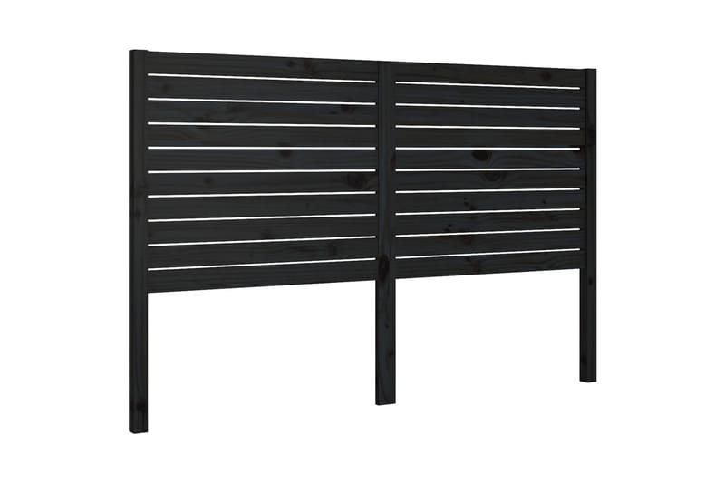 Sengegavl svart 146x4x100 cm heltre furu - Svart - Møbler - Senger - Sengetilbehør & sengegavl - Sengegavl