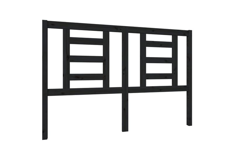 Sengegavl svart 146x4x100 cm heltre furu - Svart - Møbler - Senger - Sengetilbehør & sengegavl - Sengegavl