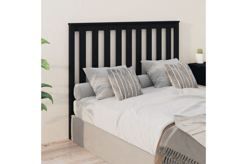 Sengegavl svart 146x6x101 cm heltre furu - Svart - Møbler - Senger - Sengetilbehør & sengegavl - Sengegavl