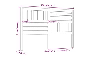 Sengegavl svart 156x4x100 cm heltre furu - Svart - Møbler - Senger - Sengetilbehør & sengegavl - Sengegavl