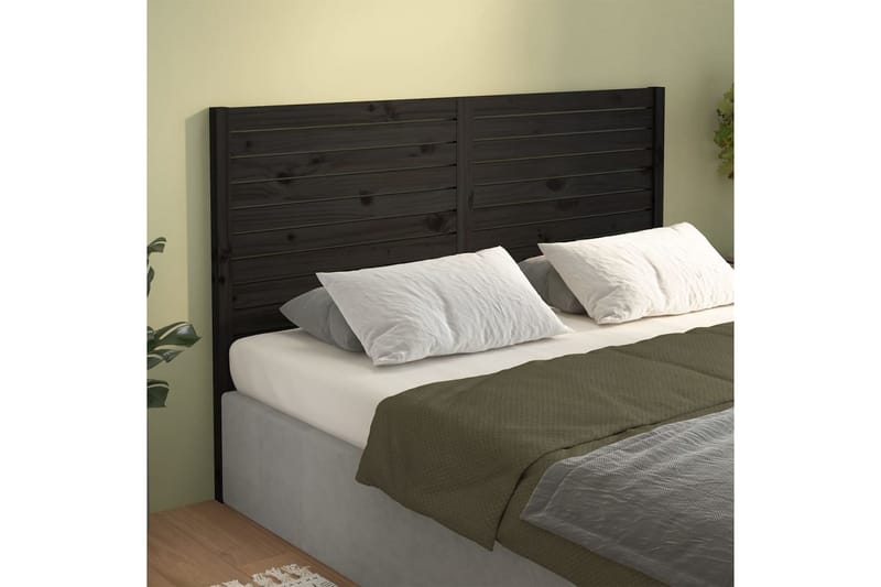 Sengegavl svart 156x4x100 cm heltre furu - Svart - Møbler - Senger - Sengetilbehør & sengegavl - Sengegavl