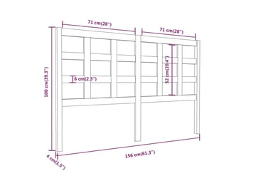 Sengegavl svart 156x4x100 cm heltre furu - Svart - Møbler - Senger - Sengetilbehør & sengegavl - Sengegavl