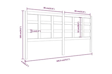 Sengegavl svart 185,5x4x100 cm heltre furu - Svart - Møbler - Senger - Sengetilbehør & sengegavl - Sengegavl