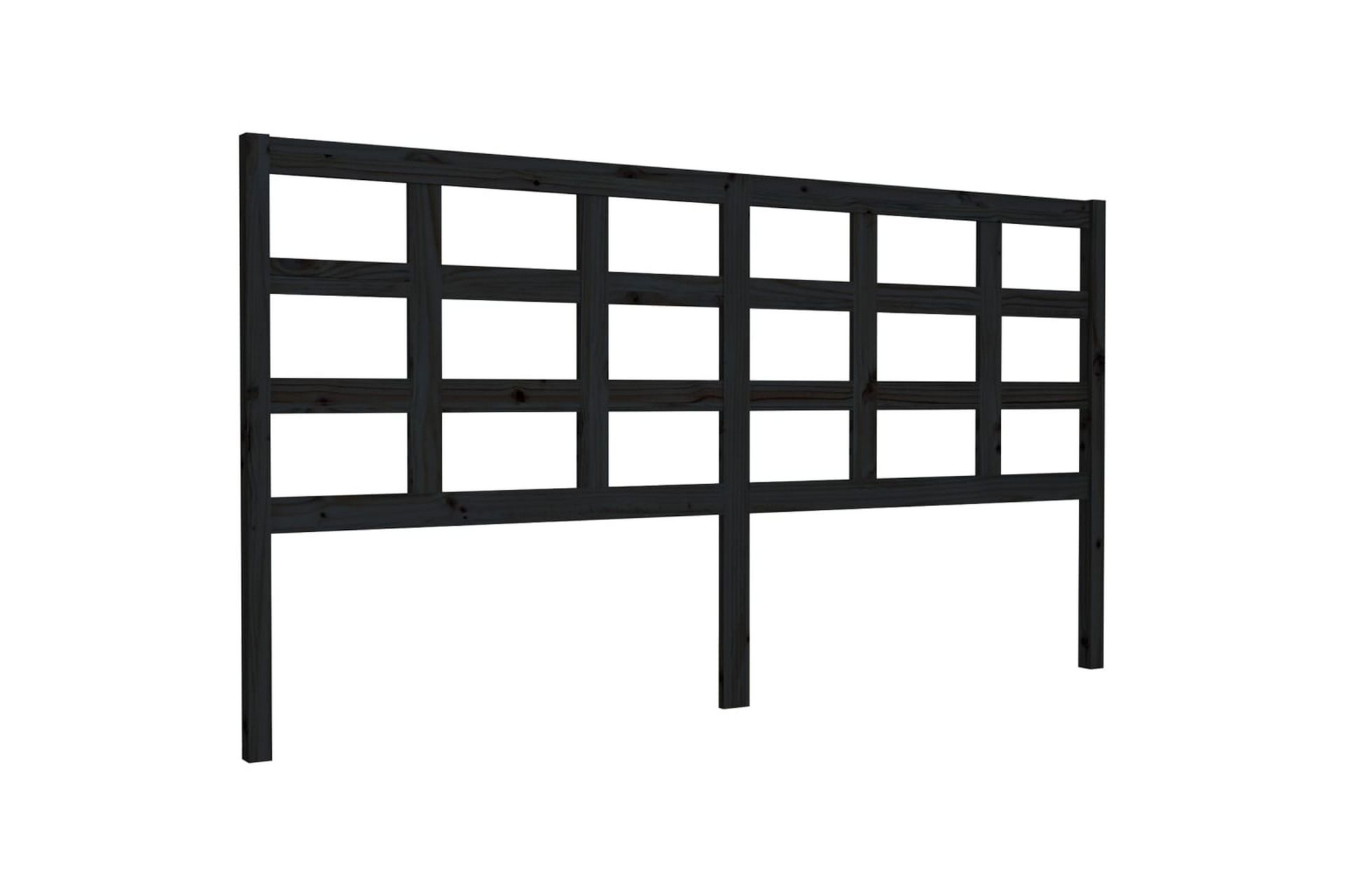 Sengegavl svart 185,5x4x100 cm heltre furu - Svart - Møbler - Senger - Sengetilbehør & sengegavl - Sengegavl