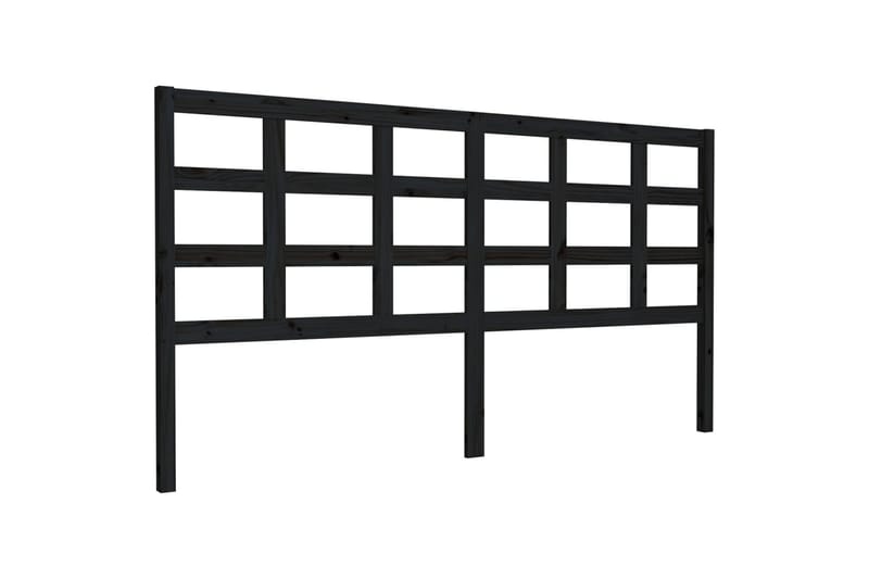 Sengegavl svart 185,5x4x100 cm heltre furu - Svart - Møbler - Senger - Sengetilbehør & sengegavl - Sengegavl