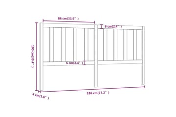 Sengegavl svart 186x4x100 cm heltre furu - Svart - Møbler - Senger - Sengetilbehør & sengegavl - Sengegavl