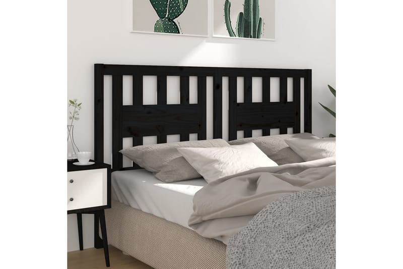 Sengegavl svart 186x4x100 cm heltre furu - Svart - Møbler - Senger - Sengetilbehør & sengegavl - Sengegavl