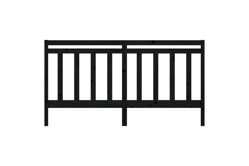 Sengegavl svart 186x4x100 cm heltre furu - Svart - Møbler - Senger - Sengetilbehør & sengegavl - Sengegavl