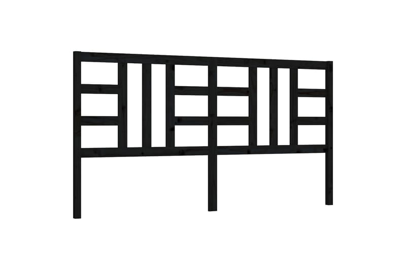 Sengegavl svart 186x4x100 cm heltre furu - Svart - Møbler - Senger - Sengetilbehør & sengegavl - Sengegavl