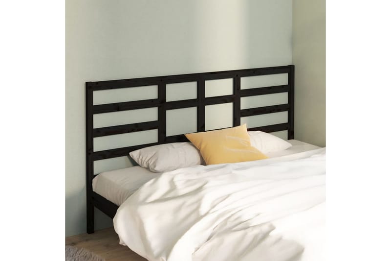 Sengegavl svart 186x4x104 cm heltre furu - Svart - Møbler - Senger - Sengetilbehør & sengegavl - Sengegavl
