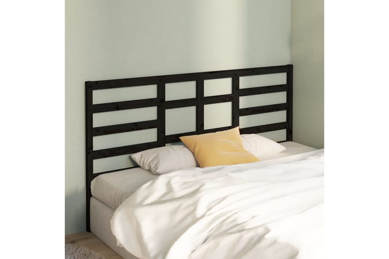 Sengegavl svart 186x4x104 cm heltre furu - Svart - Møbler - Senger - Sengetilbehør & sengegavl - Sengegavl