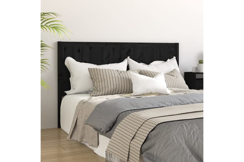 Sengegavl svart 205,5x4x100 cm heltre furu - Svart - Møbler - Senger - Sengetilbehør & sengegavl - Sengegavl