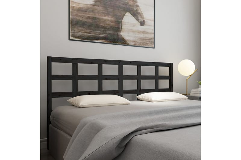 Sengegavl svart 205,5x4x100 cm heltre furu - Svart - Møbler - Senger - Sengetilbehør & sengegavl - Sengegavl
