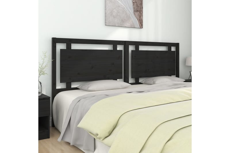 Sengegavl svart 205,5x4x100 cm heltre furu - Svart - Møbler - Senger - Sengetilbehør & sengegavl - Sengegavl