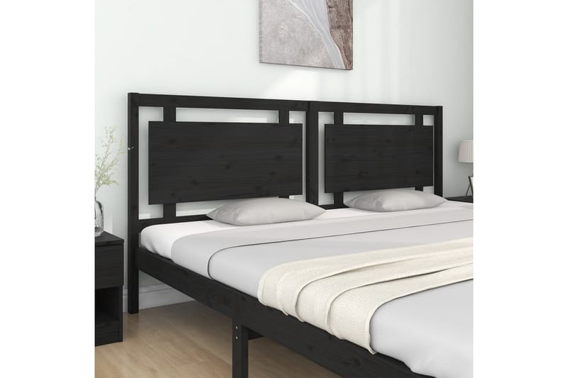 Sengegavl svart 205,5x4x100 cm heltre furu - Svart - Møbler - Senger - Sengetilbehør & sengegavl - Sengegavl