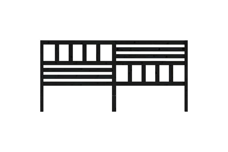 Sengegavl svart 206x4x100 cm heltre furu - Svart - Møbler - Senger - Sengetilbehør & sengegavl - Sengegavl