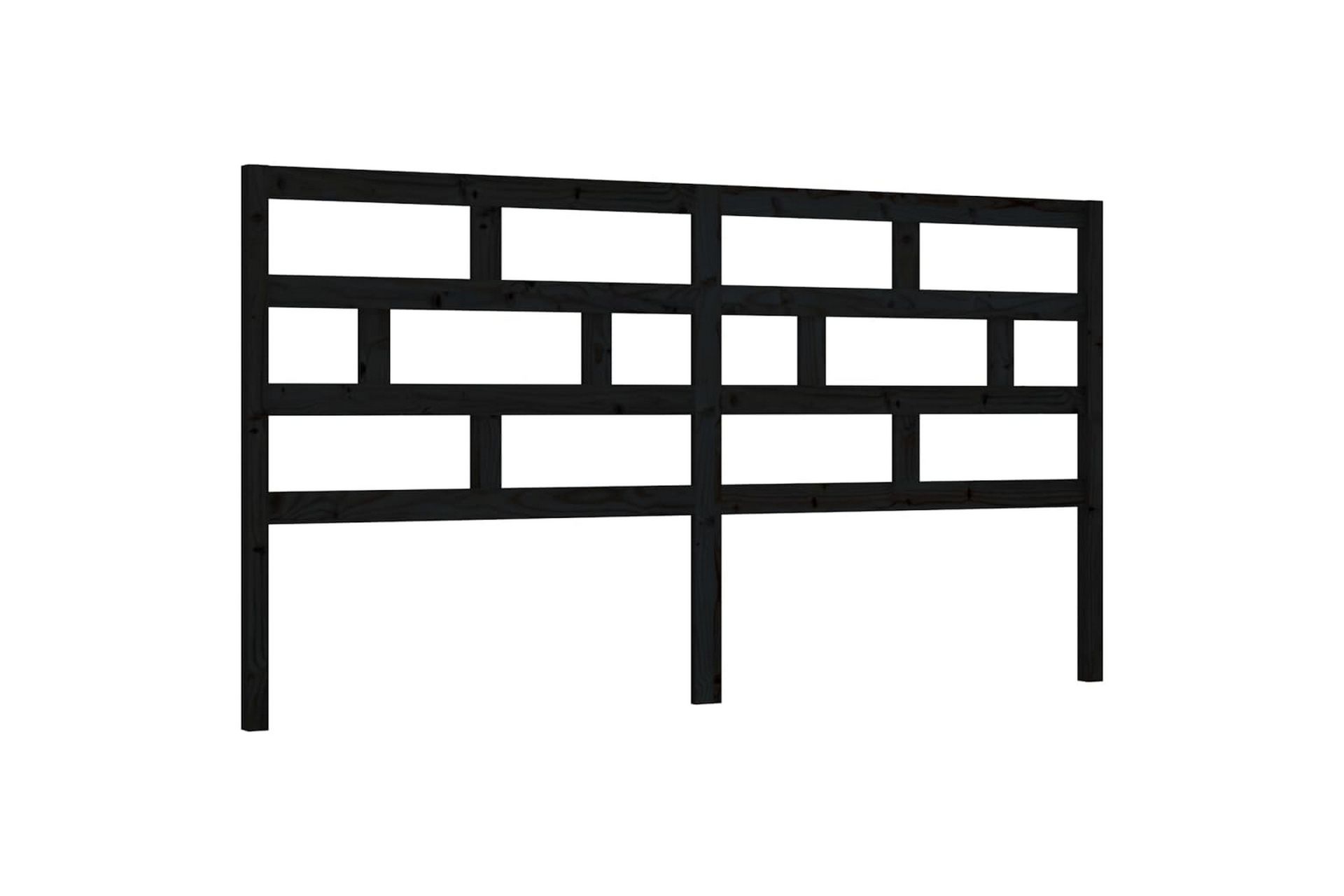 Sengegavl svart 206x4x100 cm heltre furu - Svart - Møbler - Senger - Sengetilbehør & sengegavl - Sengegavl