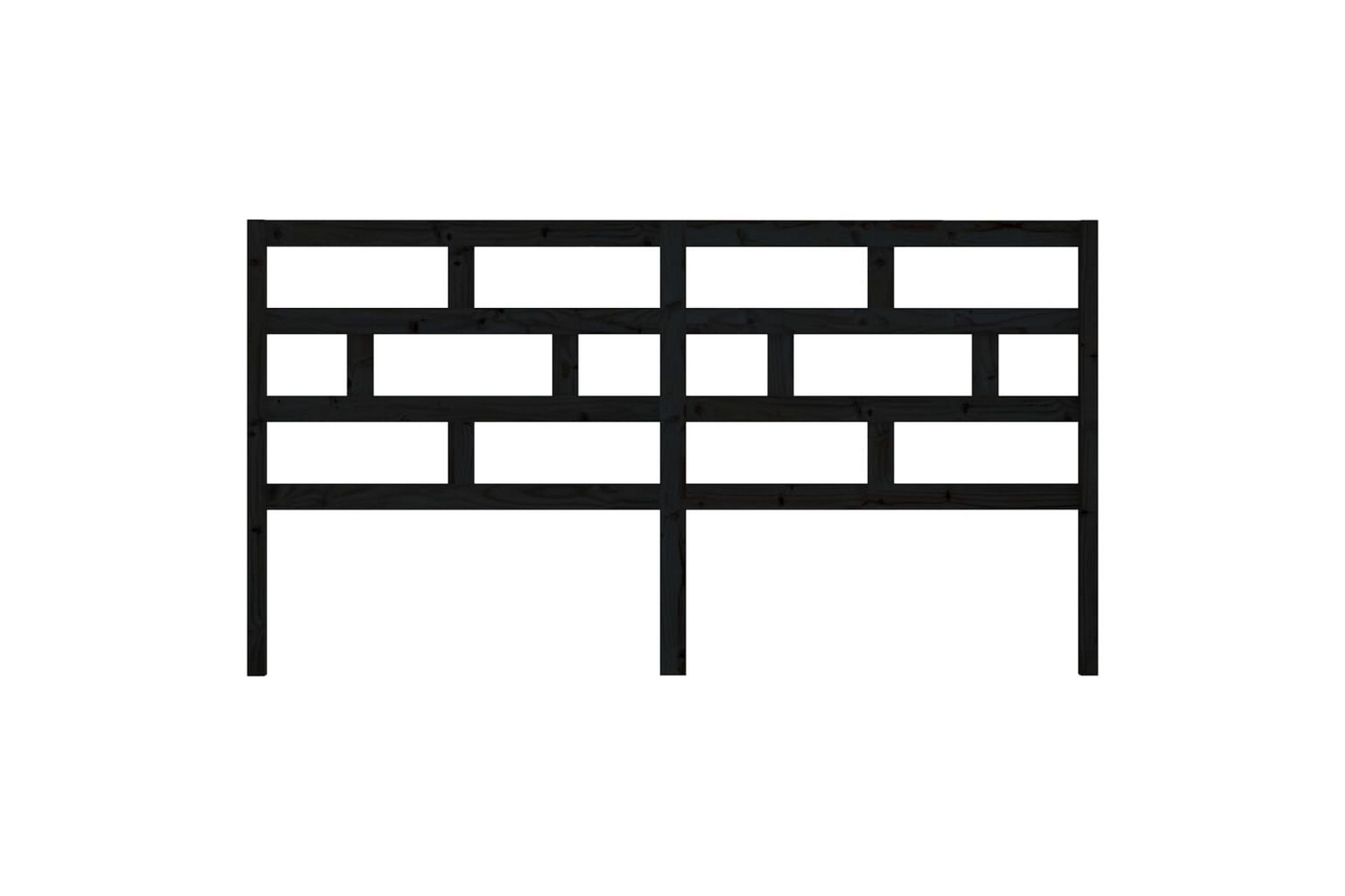 Sengegavl svart 206x4x100 cm heltre furu - Svart - Møbler - Senger - Sengetilbehør & sengegavl - Sengegavl