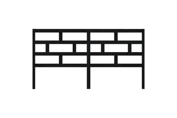 Sengegavl svart 206x4x100 cm heltre furu - Svart - Møbler - Senger - Sengetilbehør & sengegavl - Sengegavl
