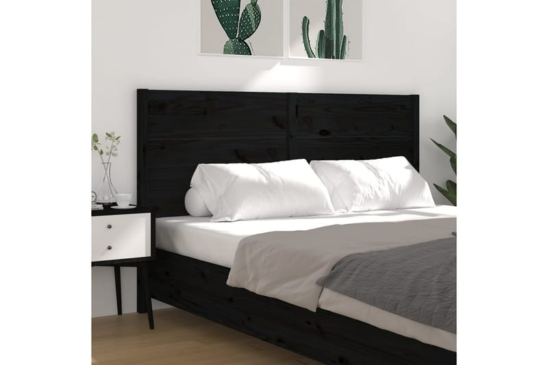 Sengegavl svart 206x4x100 cm heltre furu - Svart - Møbler - Senger - Sengetilbehør & sengegavl - Sengegavl