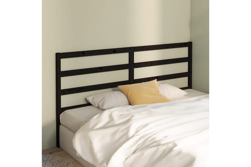 Sengegavl svart 206x4x100 cm heltre furu - Svart - Møbler - Senger - Sengetilbehør & sengegavl - Sengegavl