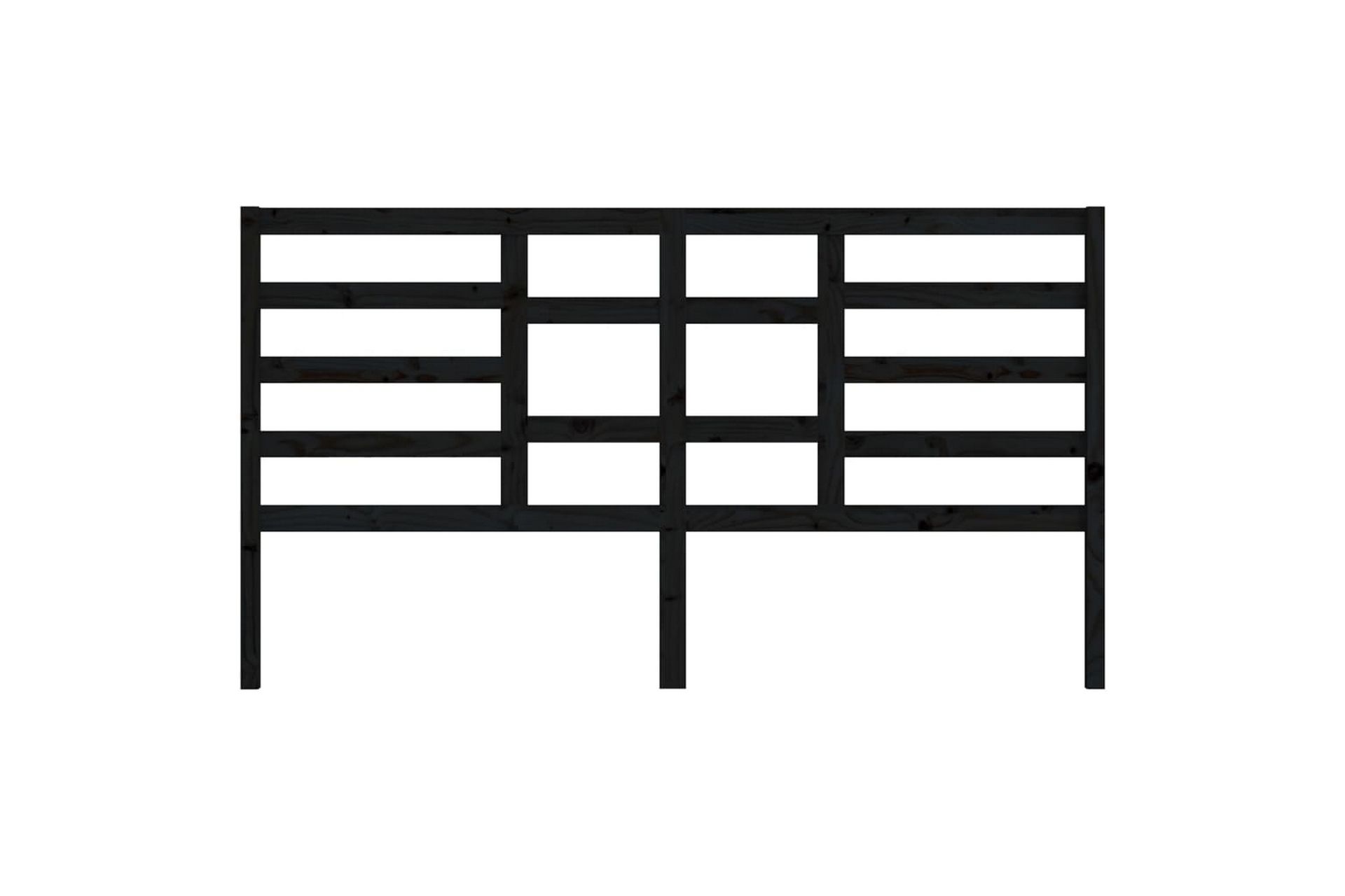 Sengegavl svart 206x4x104 cm heltre furu - Svart - Møbler - Senger - Sengetilbehør & sengegavl - Sengegavl