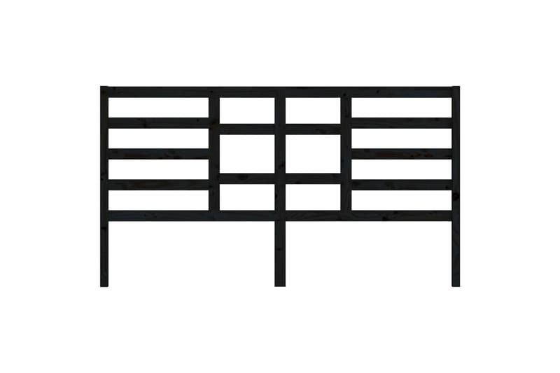 Sengegavl svart 206x4x104 cm heltre furu - Svart - Møbler - Senger - Sengetilbehør & sengegavl - Sengegavl