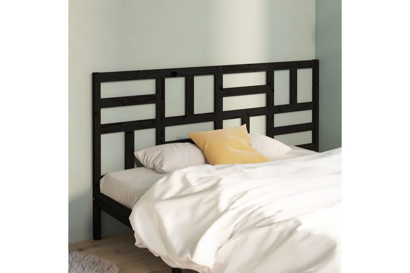 Sengegavl svart 206x4x104 cm heltre furu - Svart - Møbler - Senger - Sengetilbehør & sengegavl - Sengegavl