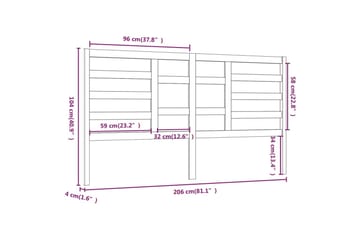 Sengegavl svart 206x4x104 cm heltre furu - Svart - Møbler - Senger - Sengetilbehør & sengegavl - Sengegavl