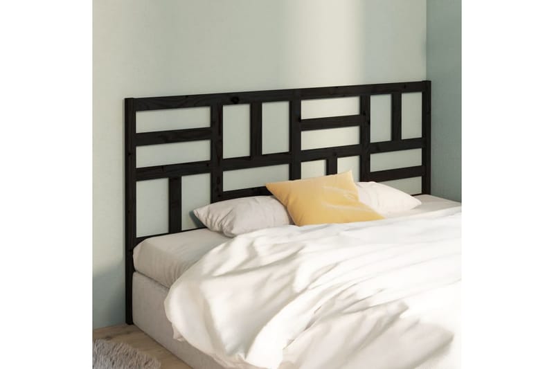 Sengegavl svart 206x4x104 cm heltre furu - Svart - Møbler - Senger - Sengetilbehør & sengegavl - Sengegavl