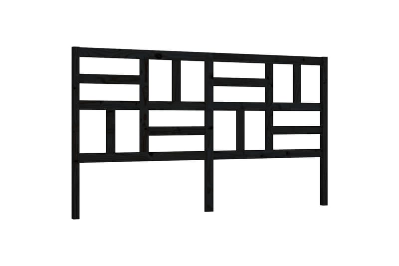 Sengegavl svart 206x4x104 cm heltre furu - Svart - Møbler - Senger - Sengetilbehør & sengegavl - Sengegavl