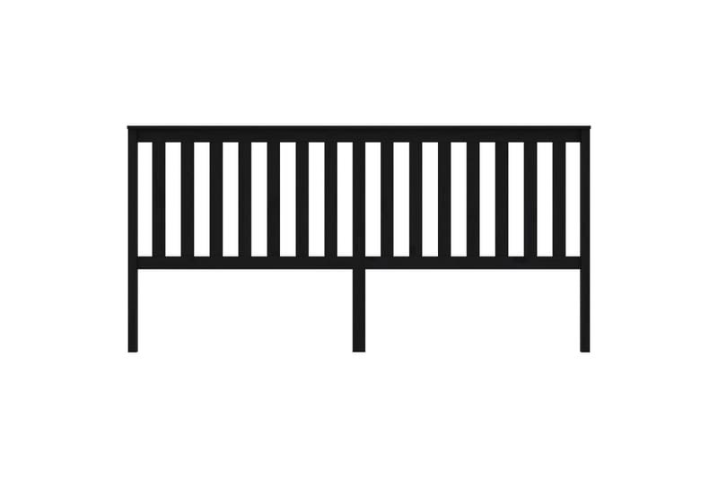 Sengegavl svart 206x6x101 cm heltre furu - Svart - Møbler - Senger - Sengetilbehør & sengegavl - Sengegavl