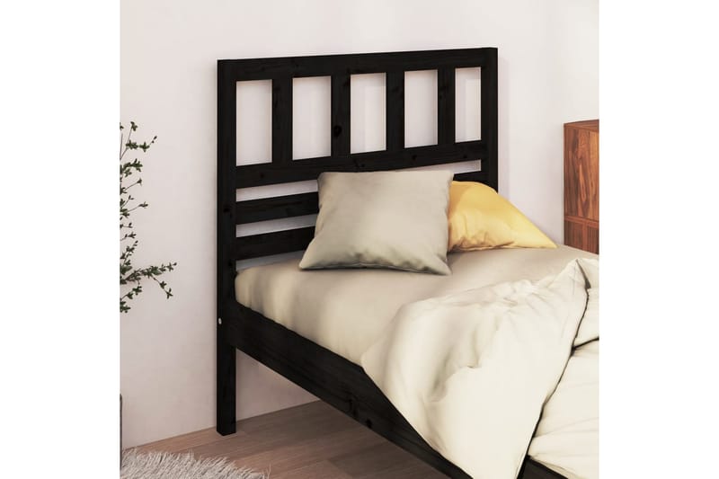 Sengegavl svart 81x4x100 cm heltre furu - Svart - Møbler - Senger - Sengetilbehør & sengegavl - Sengegavl