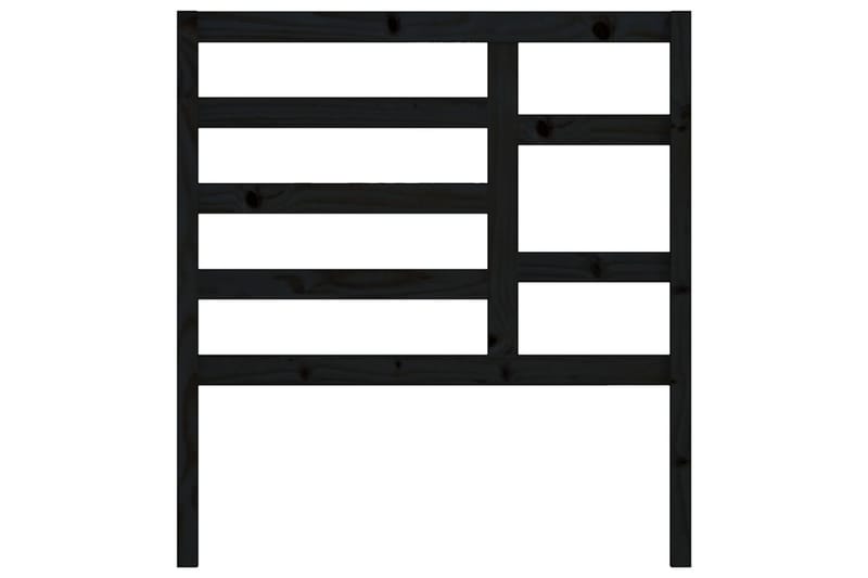 Sengegavl svart 81x4x104 cm heltre furu - Svart - Møbler - Senger - Sengetilbehør & sengegavl - Sengegavl