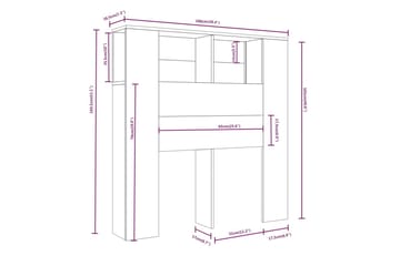 Sengegavlskap betonggrå 100x18,5x104,5 cm - Grå - Møbler - Senger - Sengetilbehør & sengegavl - Sengegavl